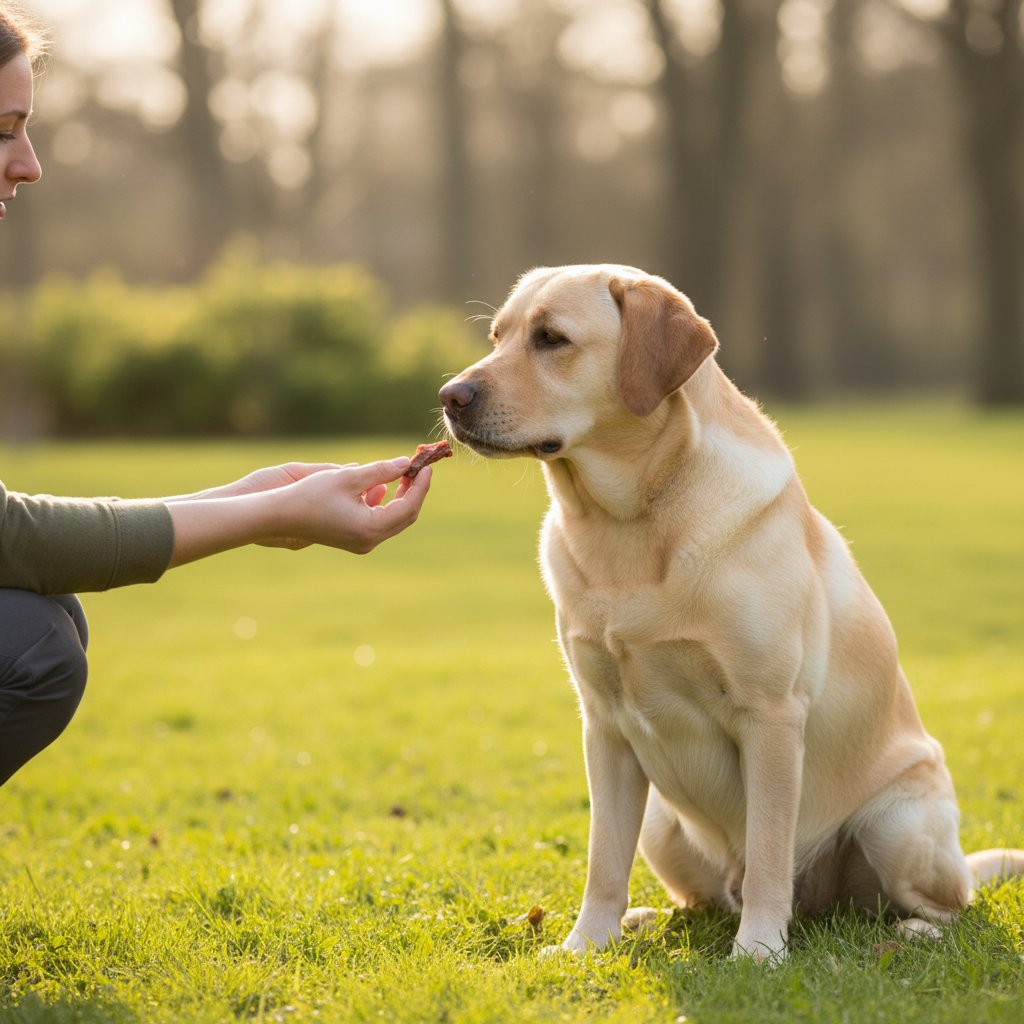 Dog training session outdoors