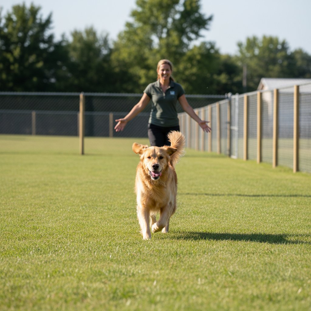Golden Retriever training session